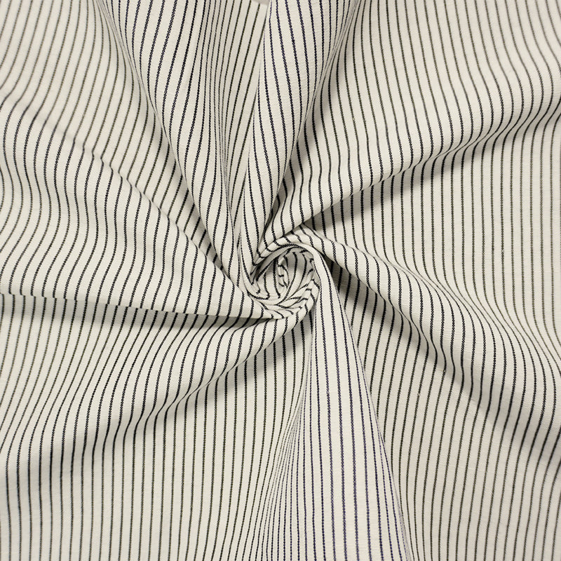 White-Black Famous Designer Tencel Linen Stripe Woven Fabric