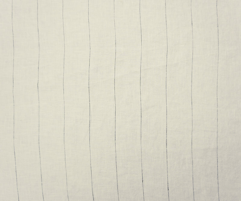 White-Black Famous Designer Linen Stripe Twill Woven Fabric