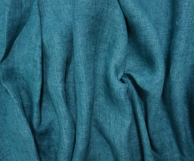 Teal Famous Designer Linen Heather Twill Woven Fabric