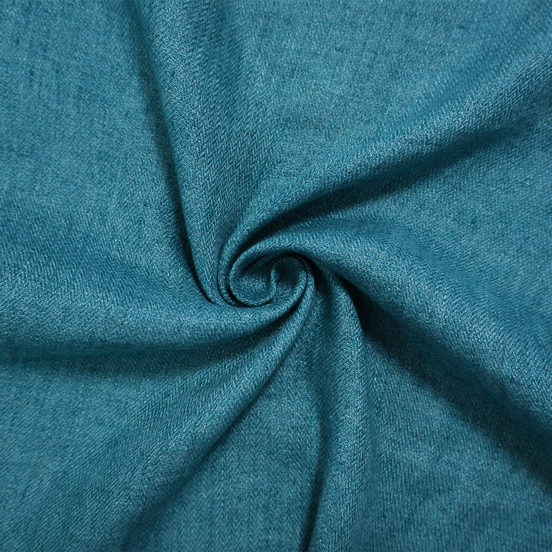 Teal Famous Designer Linen Heather Twill Woven Fabric