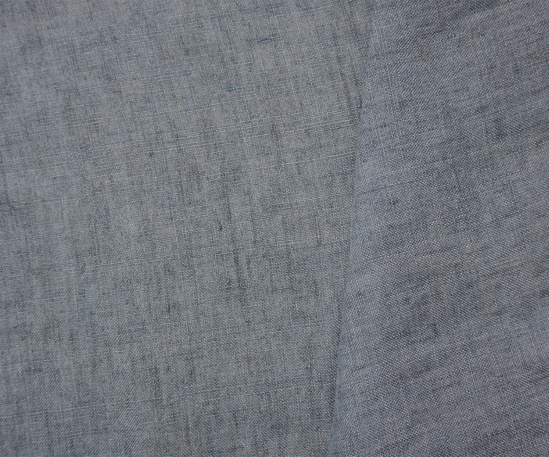 Dusty Blue Famous Designer Linen Chambray-Like Woven Fabric