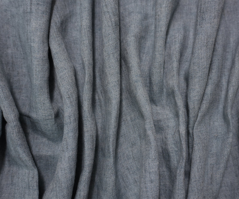 Dusty Blue Famous Designer Linen Chambray-Like Woven Fabric