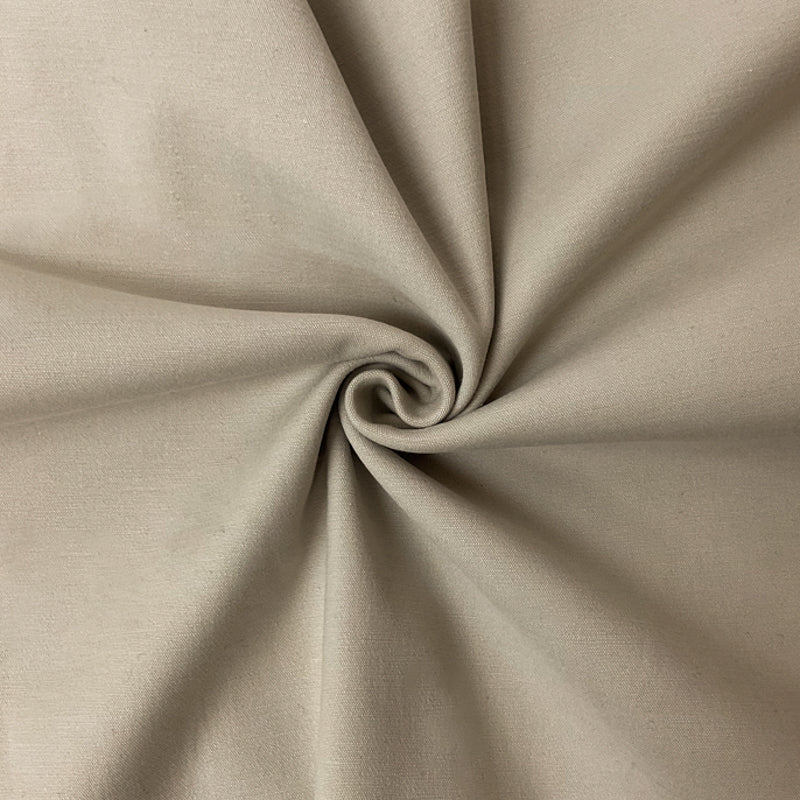 Beige Famous Designer Cotton Tencel Spandex Solid Twill Woven Fabric