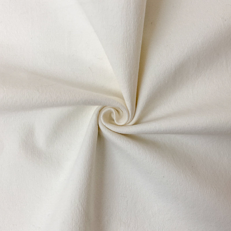 Ivory Famous Designer Cotton Spandex Solid Canvas Woven Fabric
