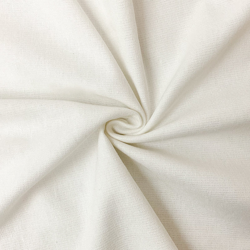 White Famous Designer Linen Spandex Solid Woven Fabric