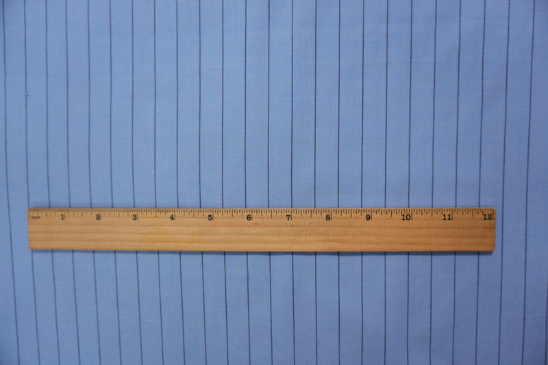 Blue Famous Designer Cotton Stripe Twill Woven Fabric