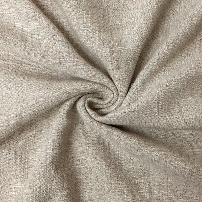 Beige Famous Designer Rayon Linen Heather Cross Hatch Woven Fabric