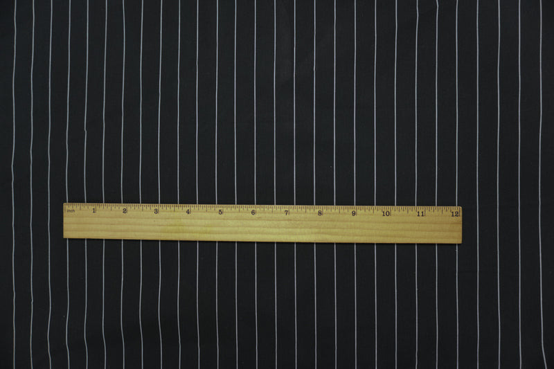 Black-White Famous Designer Cotton Nylon Spandex Stripe Twill Woven Fabric
