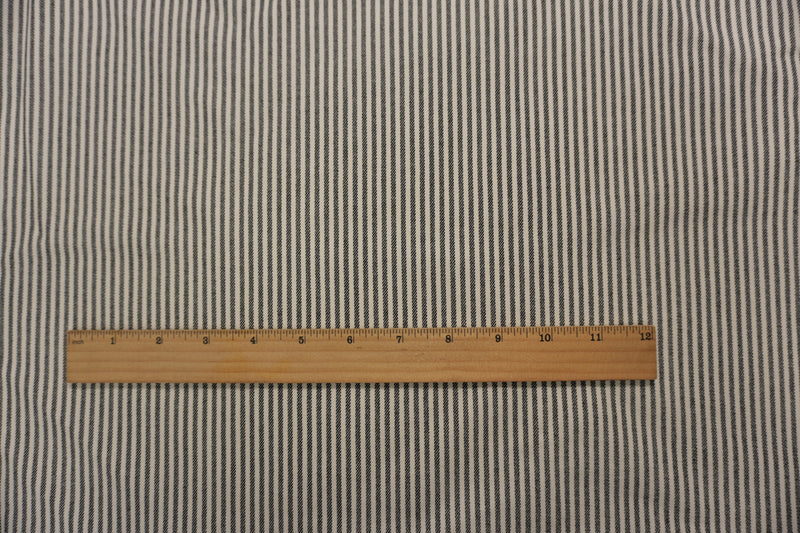 Black-Off-White Designer Viscose Cotton Stripe Twill Woven Fabric