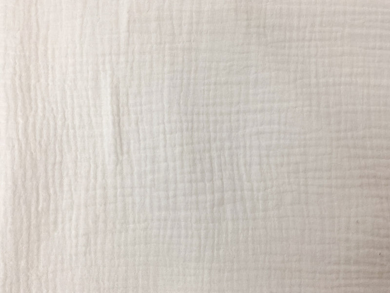 White Famous Designer Cotton Crinkled Double Gauze Woven Fabric