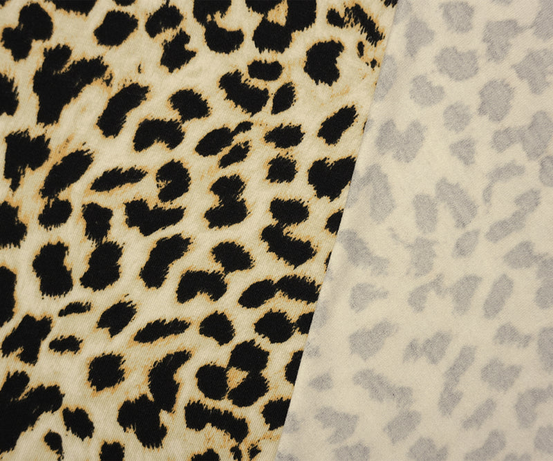Beige Famous Designer Viscose Cheetah Print Jersey Knit Fabric