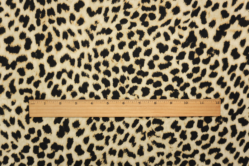 Beige Famous Designer Viscose Cheetah Print Jersey Knit Fabric