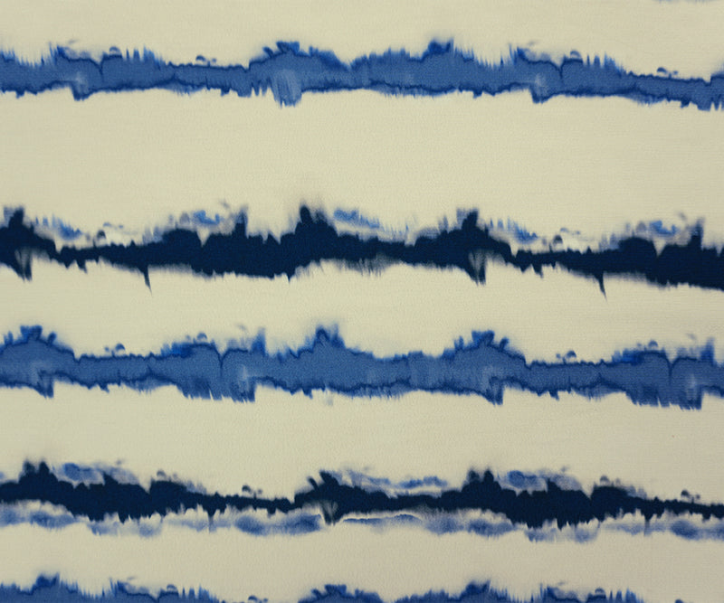 Blue-Multi Famous Designer Viscose Tie Dye Crepe Faille Fabric