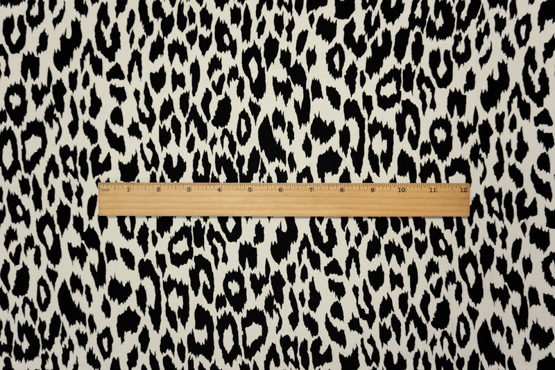 White-Black Famous Designer Viscose Leopard Tissue Faille Fabric