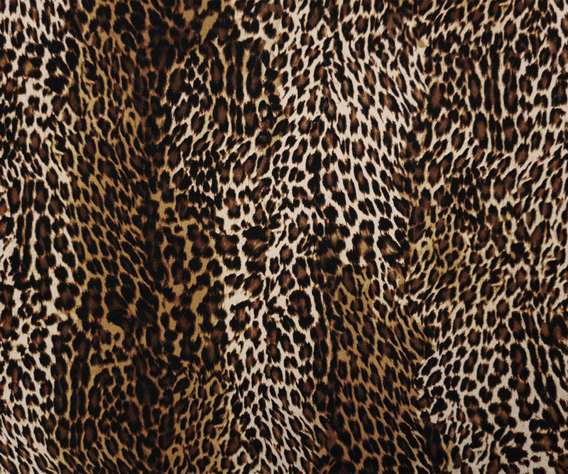 Brown-Multi Famous Designer Rayon Leopard Jersey Knit Fabric