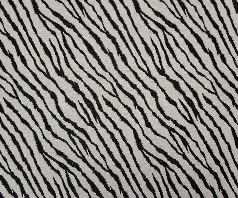 White-Black Famous Designer Poly Rayon Zebra Jacquard Knit Fabric