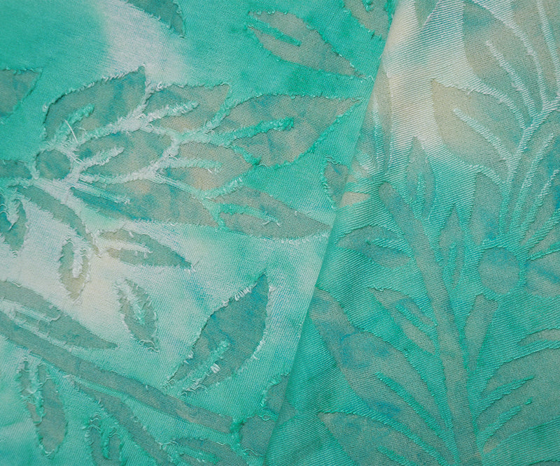 Teal Famous Designer Poly Rayon Spandex Floral Jacquard Knit Fabric