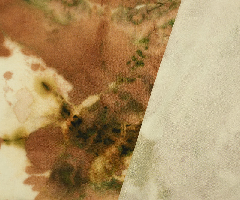 Brown-Beige Famous Designer Viscose Tie Dye Challis Woven Fabric