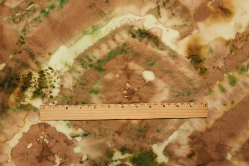 Brown-Beige Famous Designer Viscose Tie Dye Challis Woven Fabric