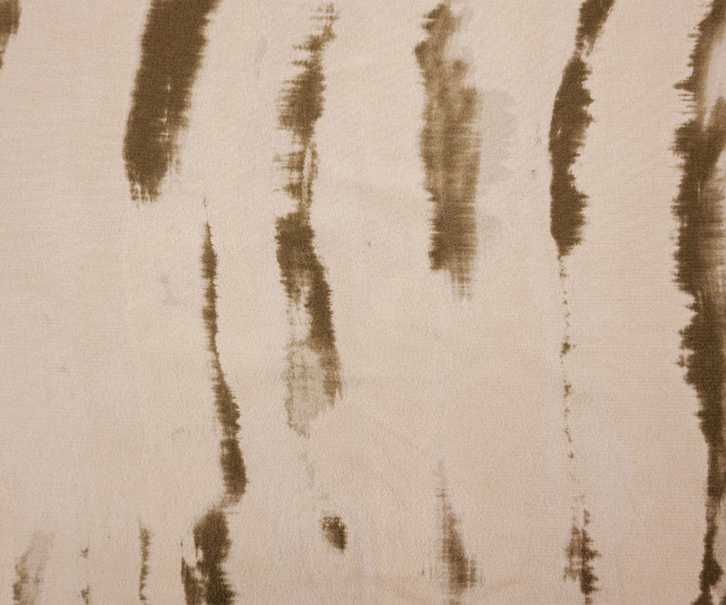 Beige-Brown Famous Designer Viscose Tie Dye Crepe Faille Fabric