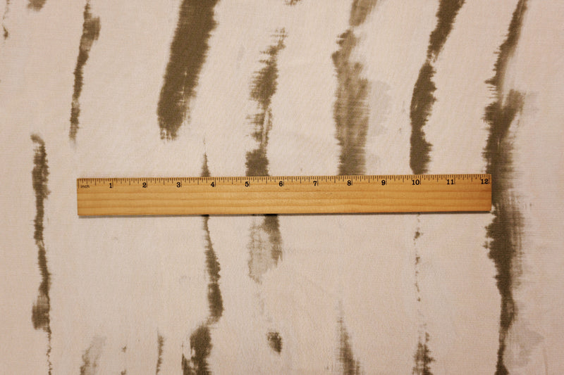 Beige-Brown Famous Designer Viscose Tie Dye Crepe Faille Fabric