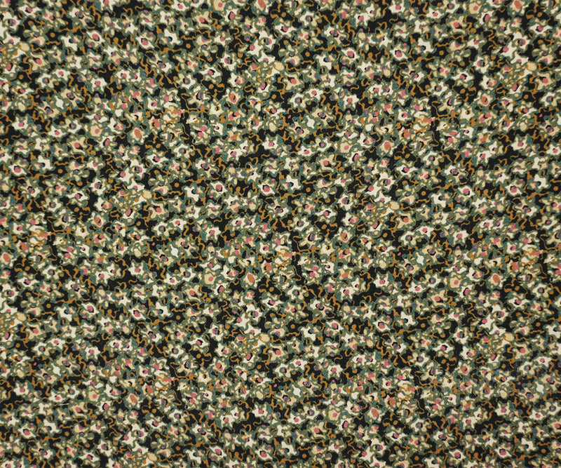 Black-Multi Famous Designer Viscose Abstract Crepe Faille Fabric