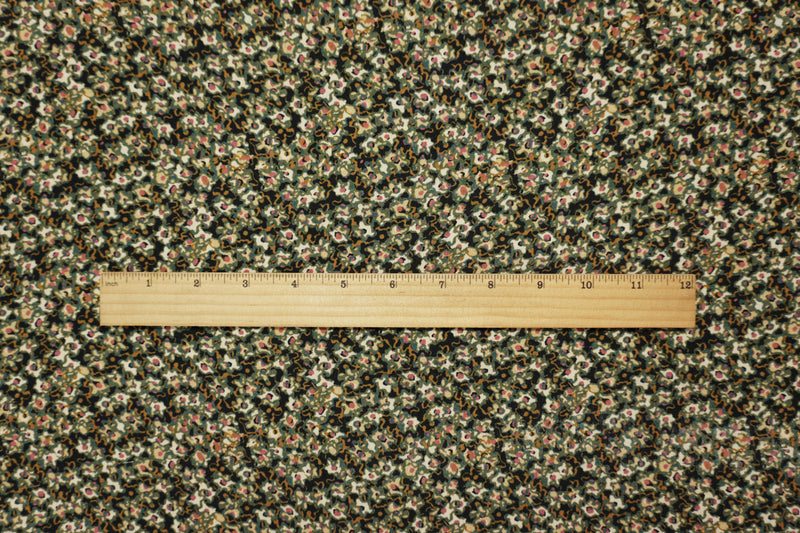 Black-Multi Famous Designer Viscose Abstract Crepe Faille Fabric