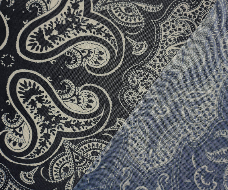 Black-Beige Famous Designer Poly Spandex Paisley Mesh Knit Fabric