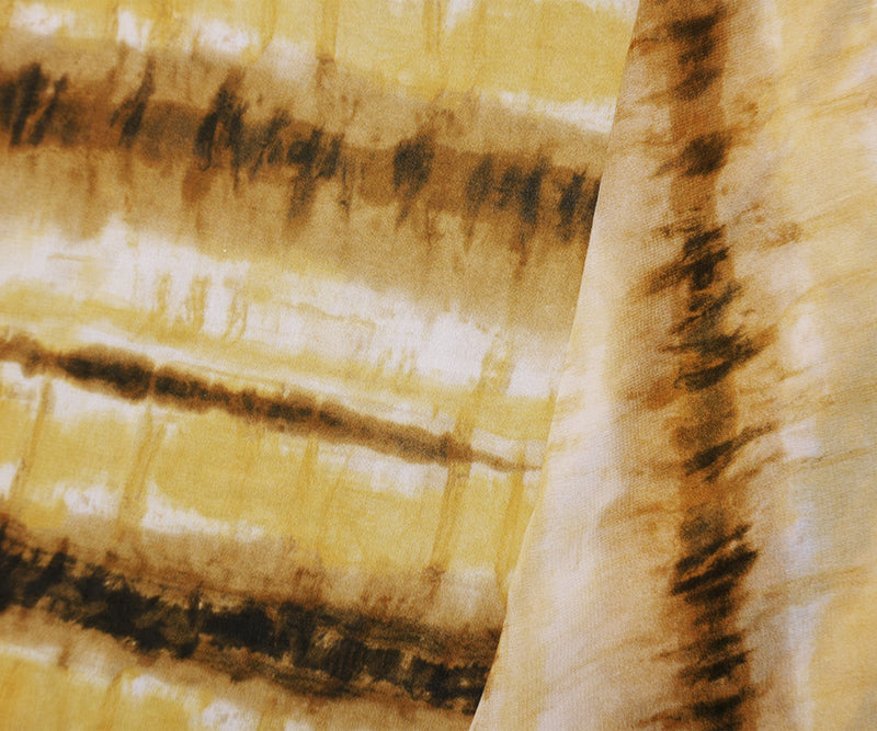 Brown-Multi Famous Designer Viscose Tie Dye Georgette Fabric