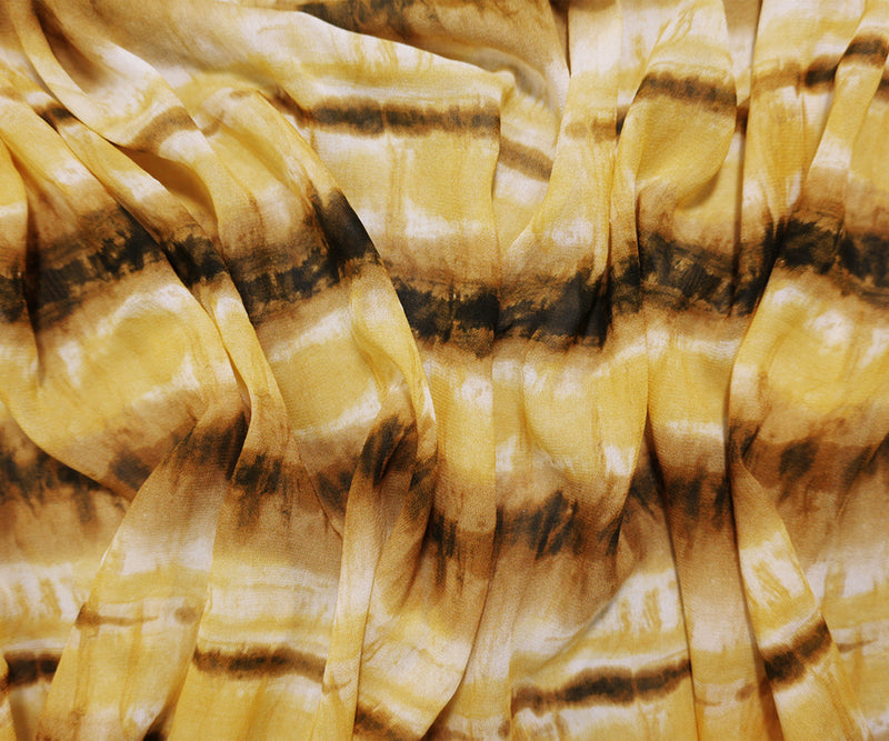 Brown-Multi Famous Designer Viscose Tie Dye Georgette Fabric