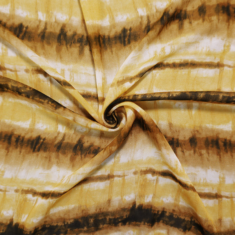 Brown-Multi Famous Designer Viscose Tie Dye Georgette Fabric
