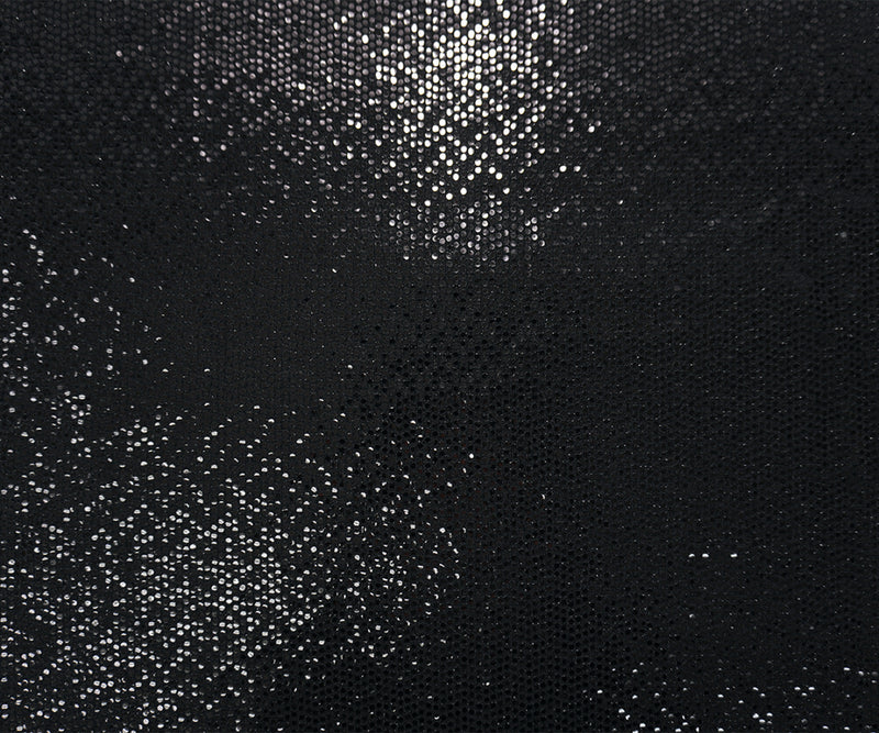 Black Nylon Spandex Foil Printed Dot Slinky Knit Fabric