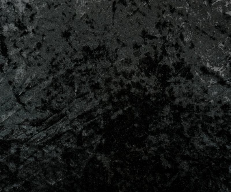 Black Poly Spandex Crushed Velvet Knit Fabric