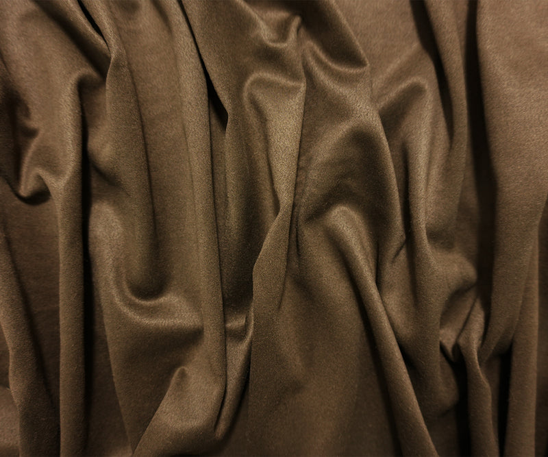 Deep Brown Designer Poly Spandex Solid Microsuede Knit Fabric