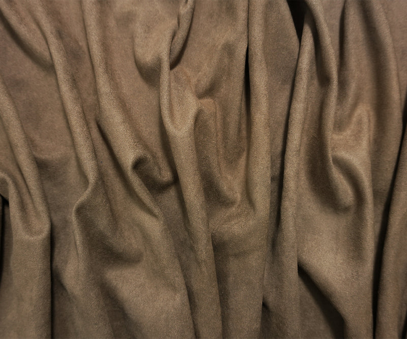Brown Famous Designer Poly Spandex Solid Microsuede Knit Fabric