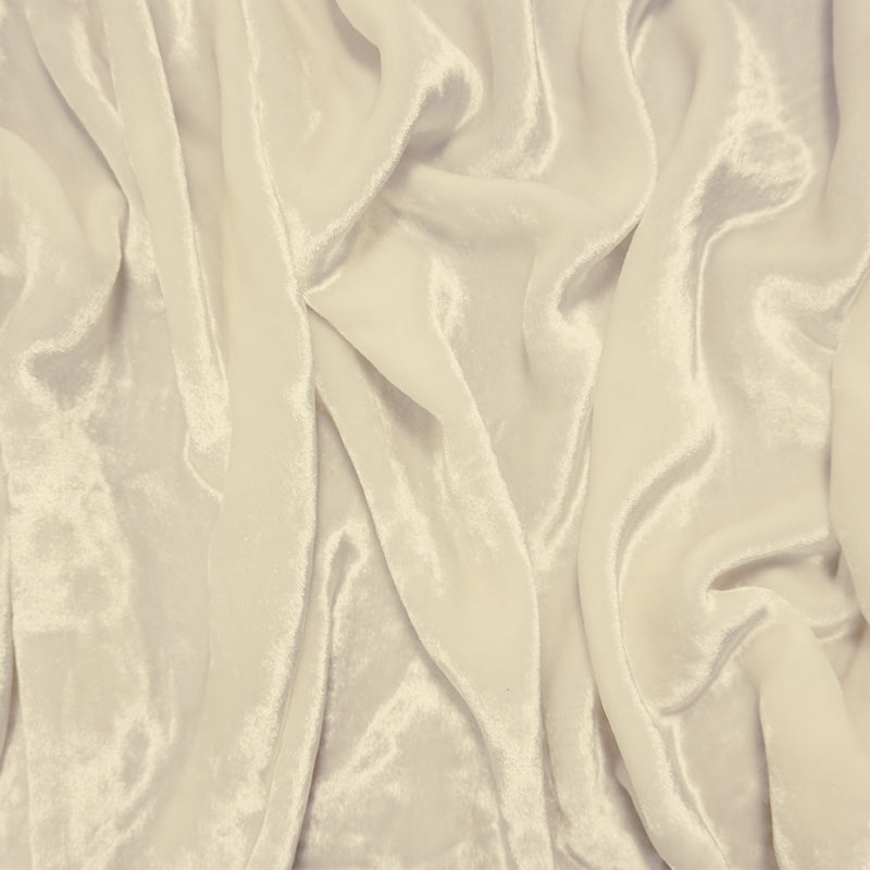 Ivory Famous Designer Rayon Silk Solid Velvet Knit Fabric