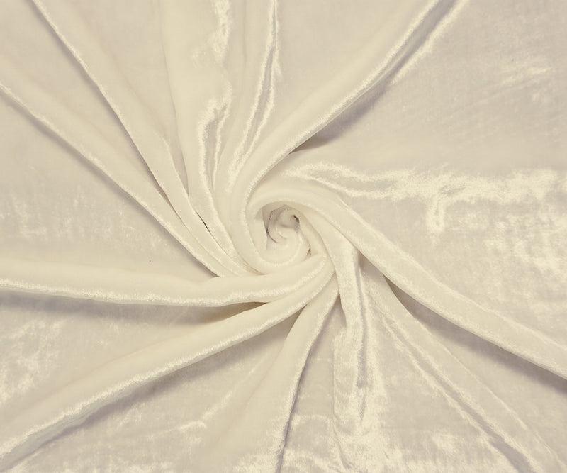 Ivory Famous Designer Rayon Silk Solid Velvet Knit Fabric