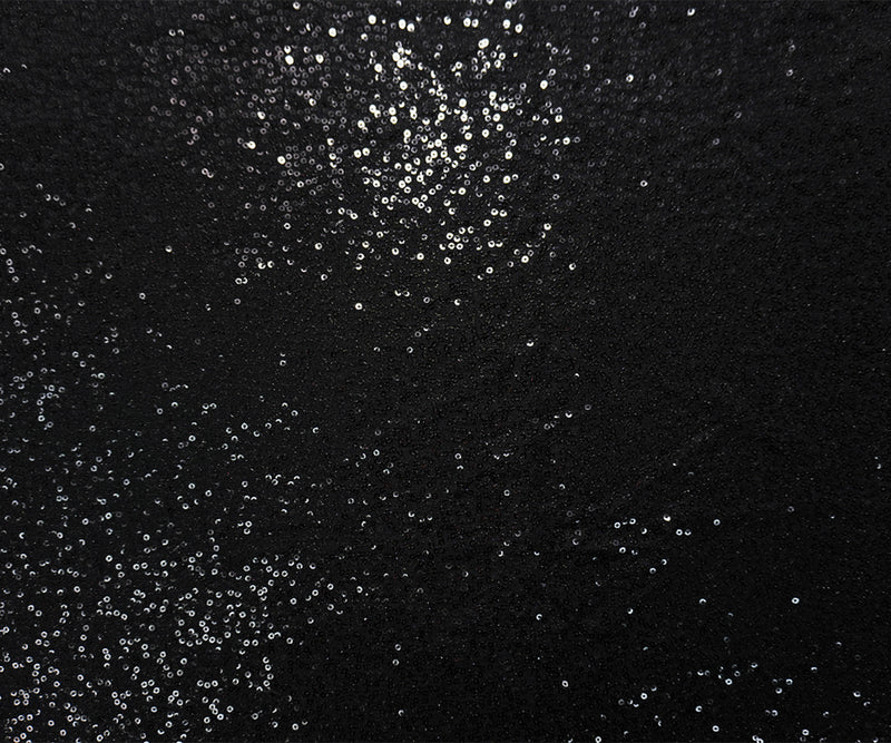 Black Famous Designer Nylon-Spandex Sequined Knit Fabric