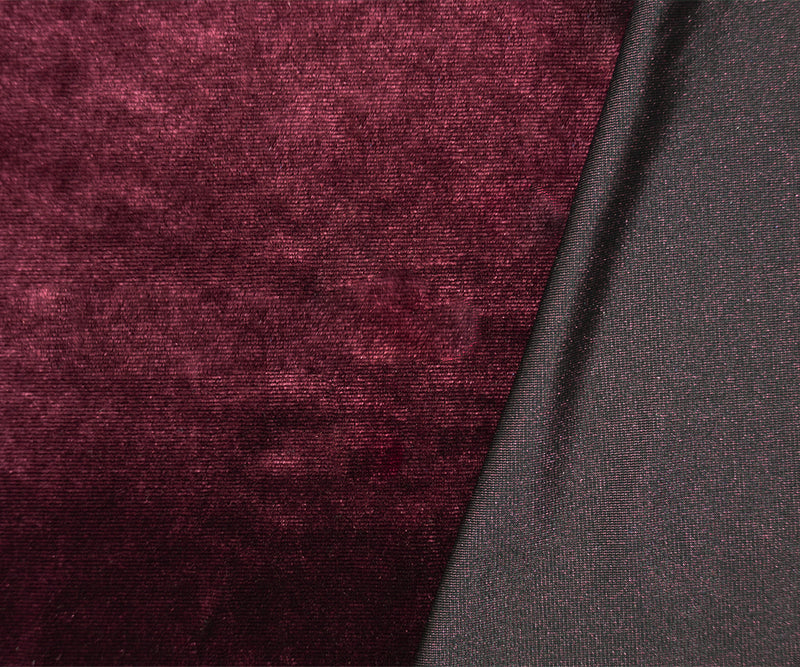 Red Famous Designer Poly Nylon Spandex Solid Velvet Knit Fabric