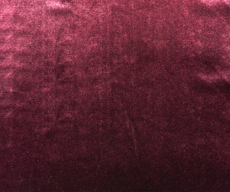 Red Famous Designer Poly Nylon Spandex Solid Velvet Knit Fabric