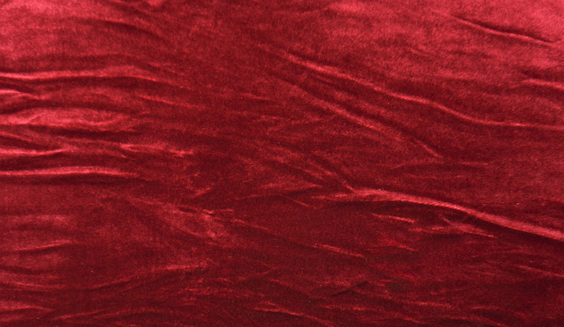 Red Famous Designer Poly Nylon Solid Crinkled Velvet Knit Fabric