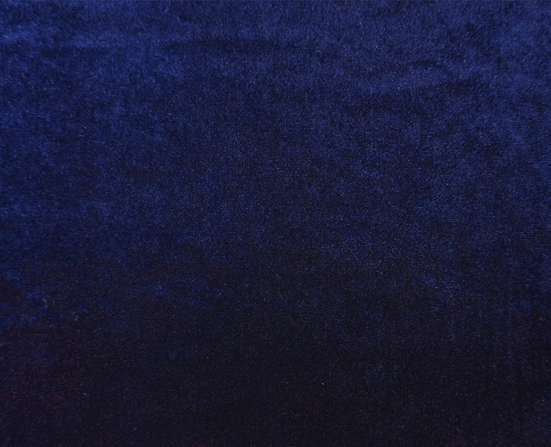 Blue Famous Designer Poly Nylon Spandex Solid Velvet Knit Fabric