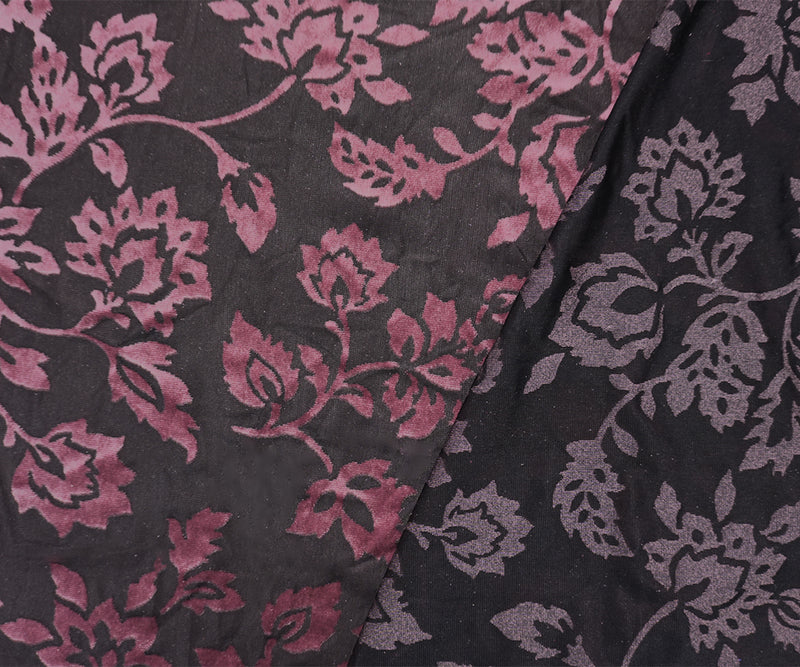 Brown-Pink Famous Designer Poly Nylon Spandex Burnout Velvet Knit Fabric