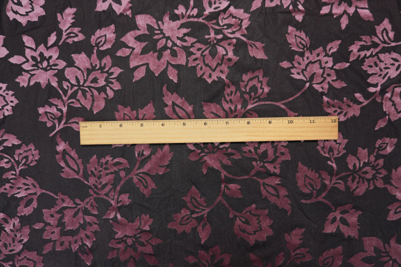 Brown-Pink Famous Designer Poly Nylon Spandex Burnout Velvet Knit Fabric