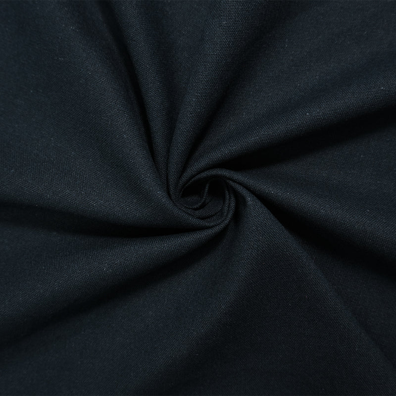 Navy Blue Washed Rayon Linen Solid Reorderable Woven Fabric