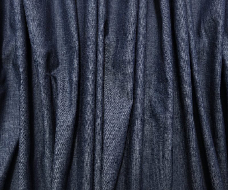 Deep Blue 4.5 oz. Washed Cotton Twill Chambray Denim Reorderable Woven Fabric