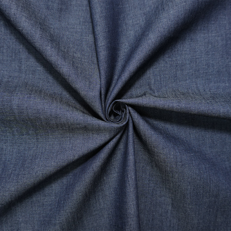 Deep Blue 4.5 oz. Washed Cotton Twill Chambray Denim Reorderable Woven Fabric