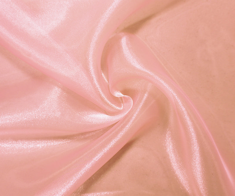 Light Pink Polyester Organza Woven Fabric
