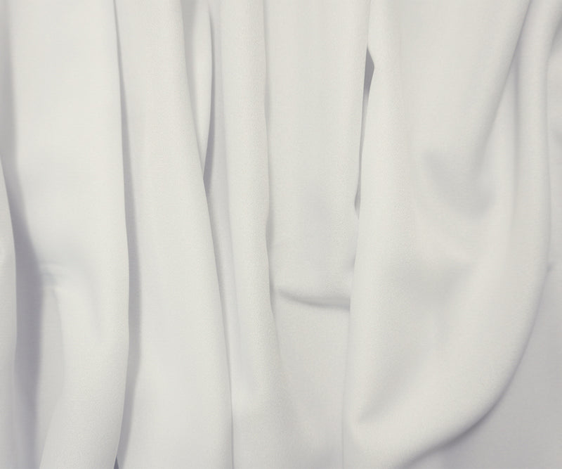 White Polyester Solid Crepe Woven Fabric