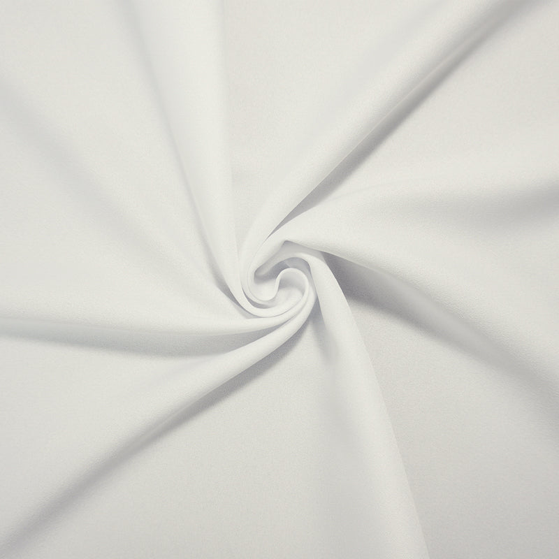 White Polyester Solid Crepe Woven Fabric